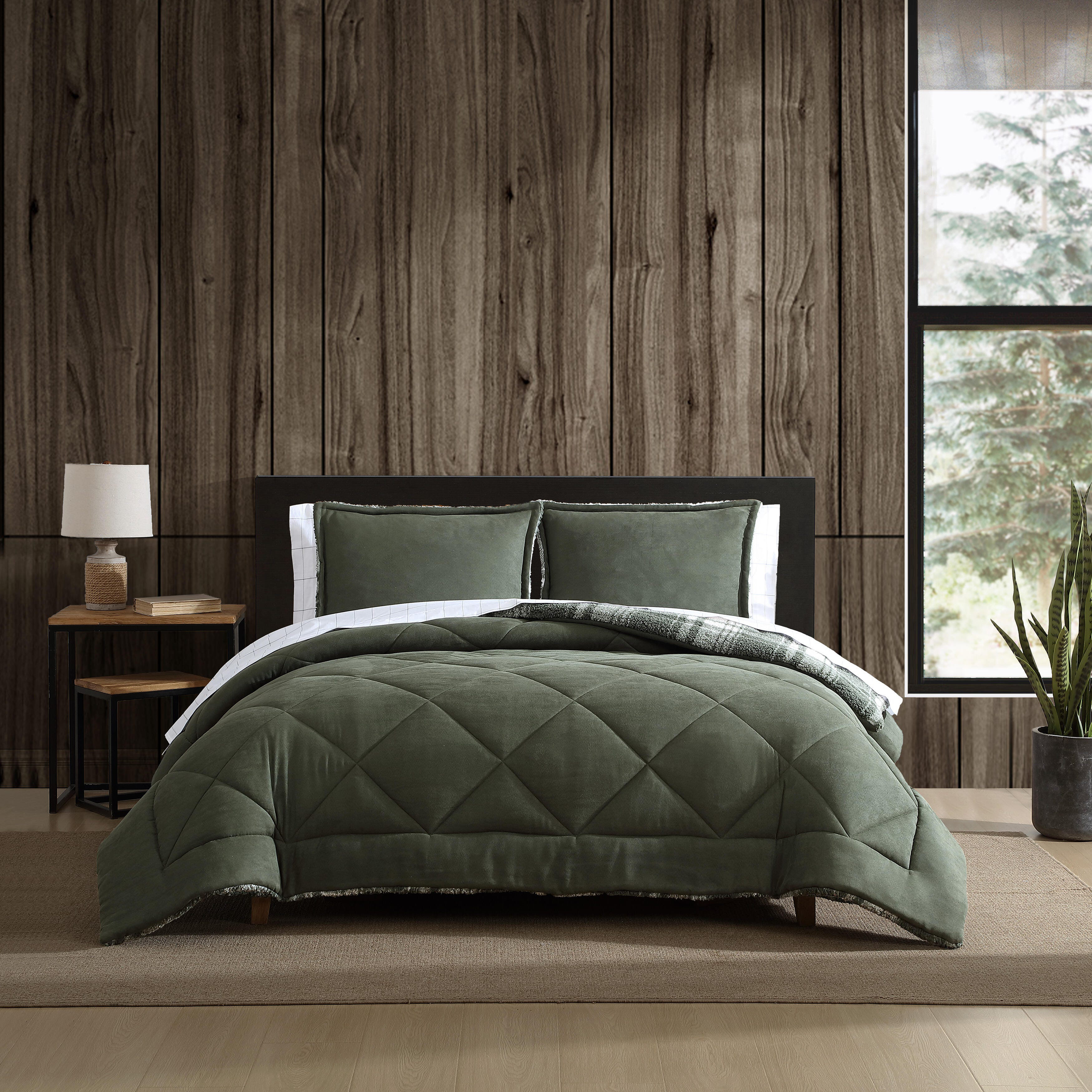 Eddie Bauer Big Lake Plaid Green Comforter Set & Reviews | Wayfair